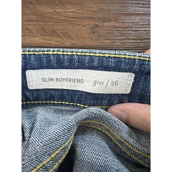 Anthropologie Pilcro Embroidered Slim Boyfriend Jean Shorts 26 Light Wash Boho - Picture 7 of 8